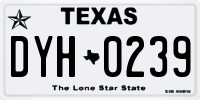 TX license plate DYH0239