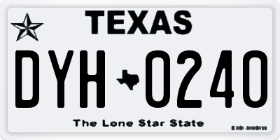 TX license plate DYH0240