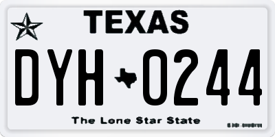TX license plate DYH0244