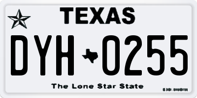 TX license plate DYH0255