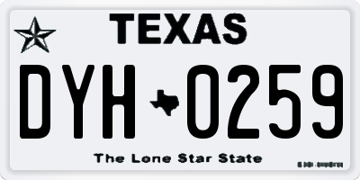 TX license plate DYH0259