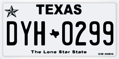 TX license plate DYH0299