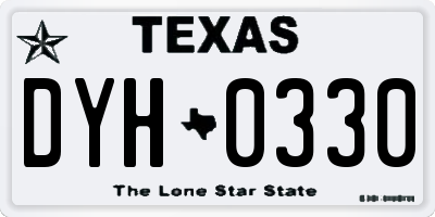 TX license plate DYH0330