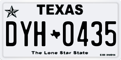 TX license plate DYH0435