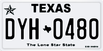 TX license plate DYH0480