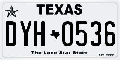 TX license plate DYH0536