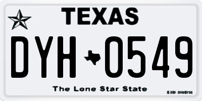 TX license plate DYH0549