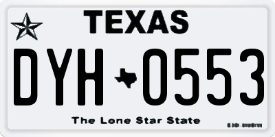 TX license plate DYH0553