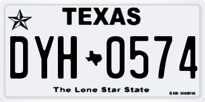 TX license plate DYH0574