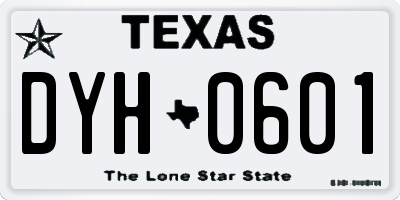 TX license plate DYH0601