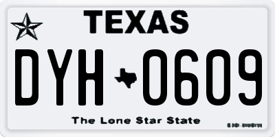 TX license plate DYH0609