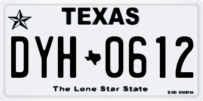 TX license plate DYH0612