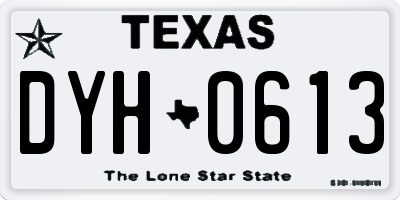 TX license plate DYH0613