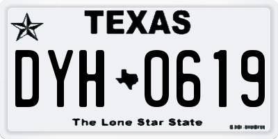 TX license plate DYH0619