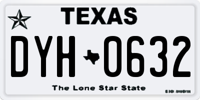 TX license plate DYH0632
