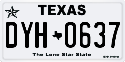 TX license plate DYH0637