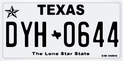 TX license plate DYH0644