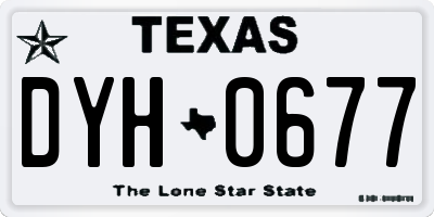 TX license plate DYH0677