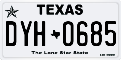 TX license plate DYH0685