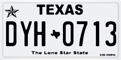 TX license plate DYH0713