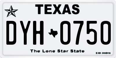 TX license plate DYH0750