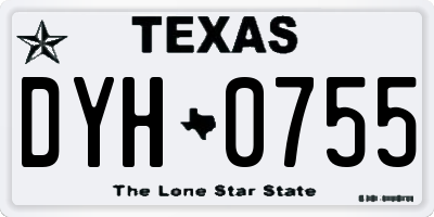 TX license plate DYH0755