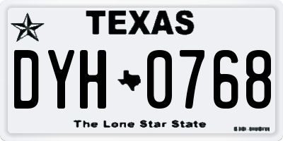 TX license plate DYH0768