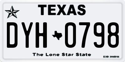 TX license plate DYH0798