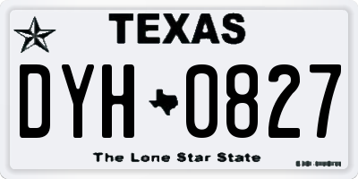 TX license plate DYH0827
