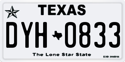 TX license plate DYH0833