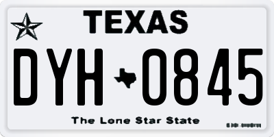 TX license plate DYH0845