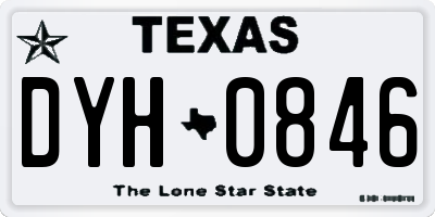 TX license plate DYH0846
