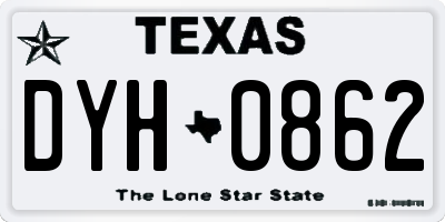 TX license plate DYH0862