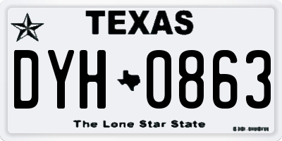 TX license plate DYH0863