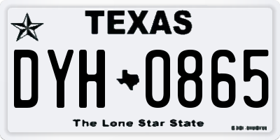 TX license plate DYH0865