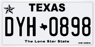 TX license plate DYH0898