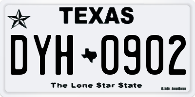 TX license plate DYH0902