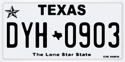 TX license plate DYH0903