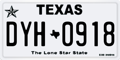 TX license plate DYH0918