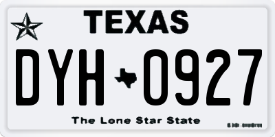 TX license plate DYH0927