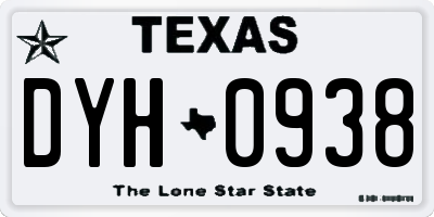 TX license plate DYH0938
