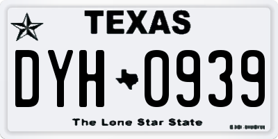 TX license plate DYH0939