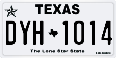 TX license plate DYH1014