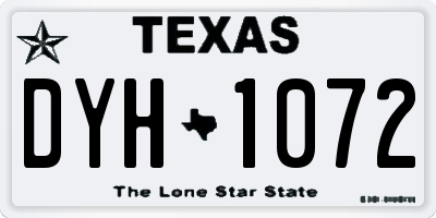 TX license plate DYH1072