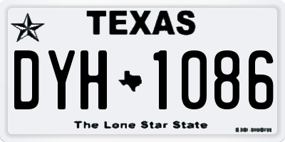 TX license plate DYH1086