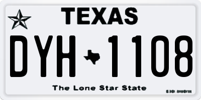 TX license plate DYH1108