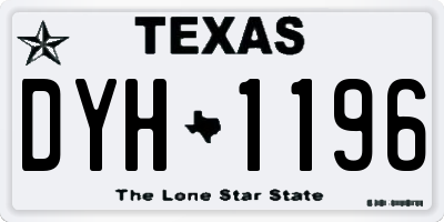 TX license plate DYH1196