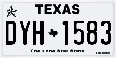 TX license plate DYH1583