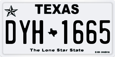 TX license plate DYH1665