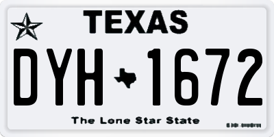 TX license plate DYH1672